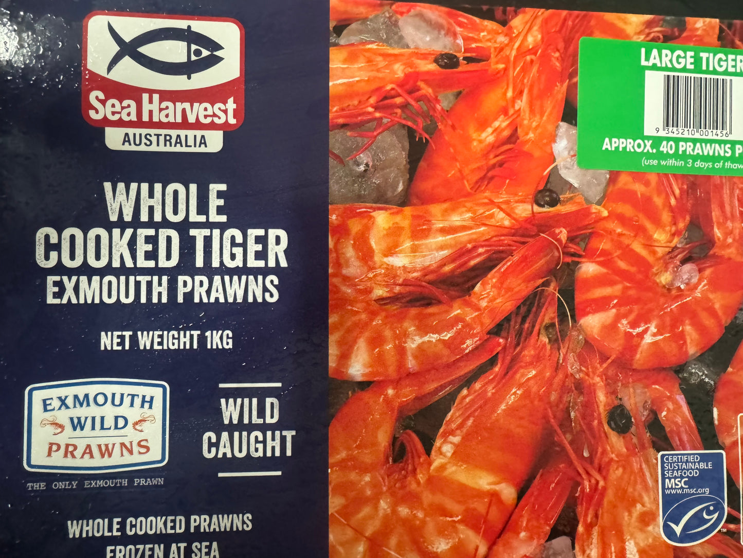 Tiger Prawns 1kg Box Frozen